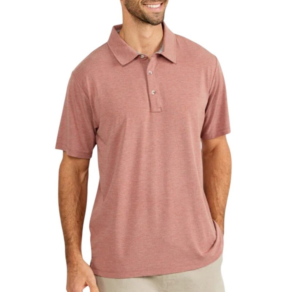 Free Fly M Mens Bamboo Flex Polo Performance Heathered Brick Outdoor *flaw
